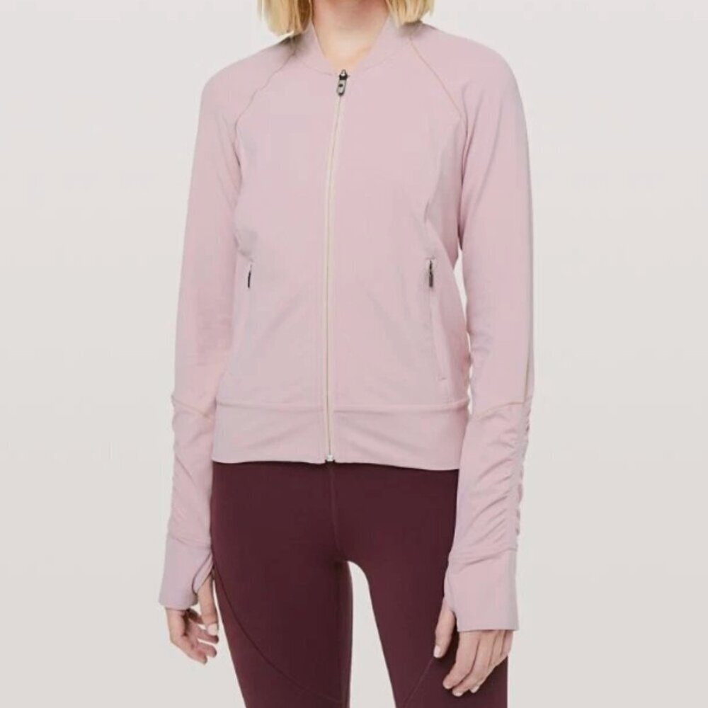 Lululemon Women's The Lab Essential Jacket Flex Mink Berry Pink Full Zip Cinched